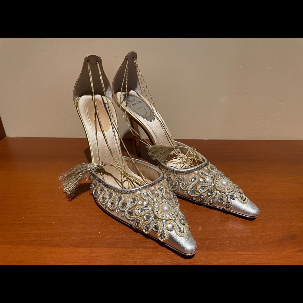 Rene Caovilla Embroidered Embellished Pumps